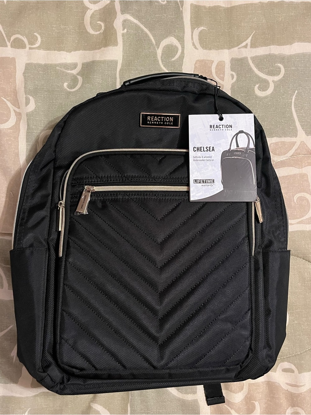 Kenneth Cole Reaction Chelsea Black Quilted Backpack